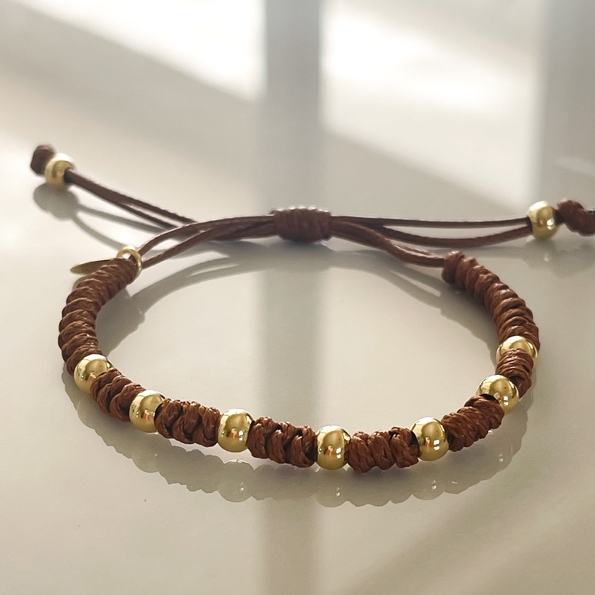 Capri Golden Beads Woven Bracelet