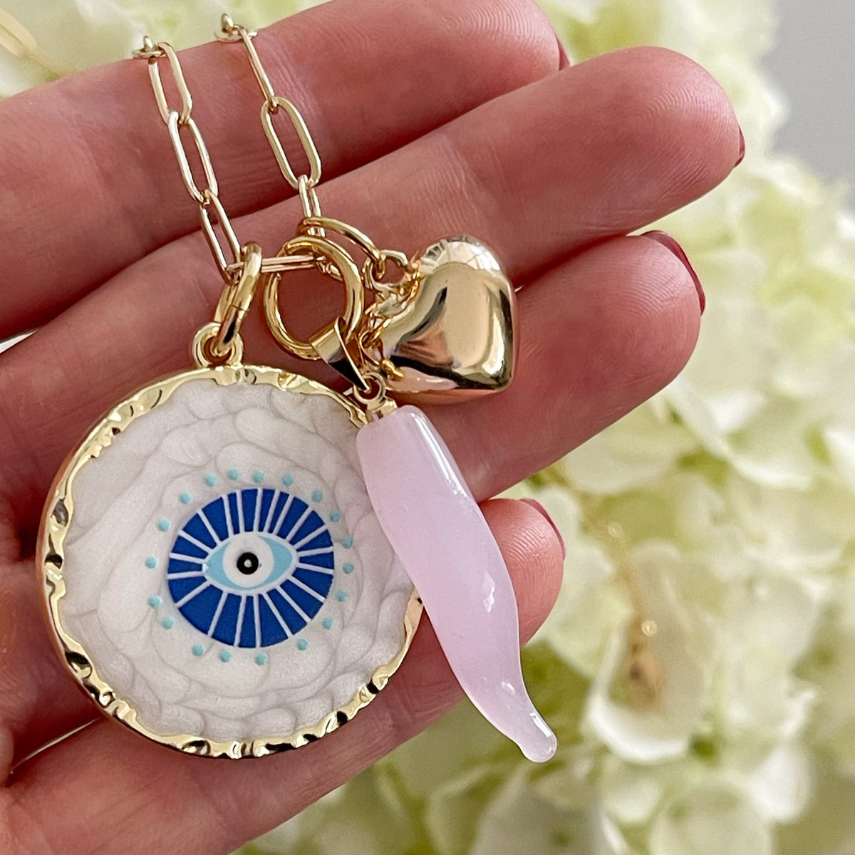 The Lucky Horn Charm | Pastel Pink