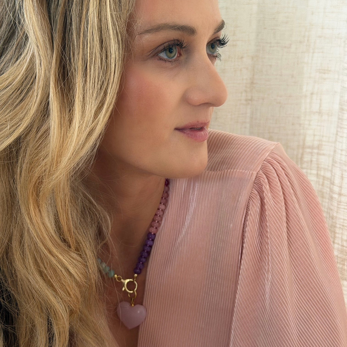 Bauble Heart Candy Necklace | Pastel Pink