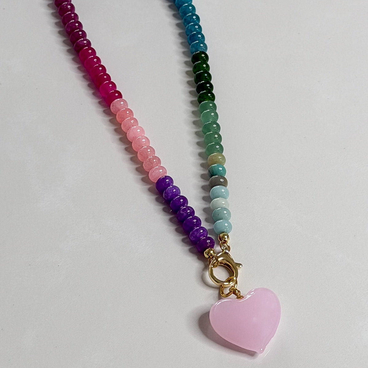 Bauble Heart Candy Necklace | Pastel Pink