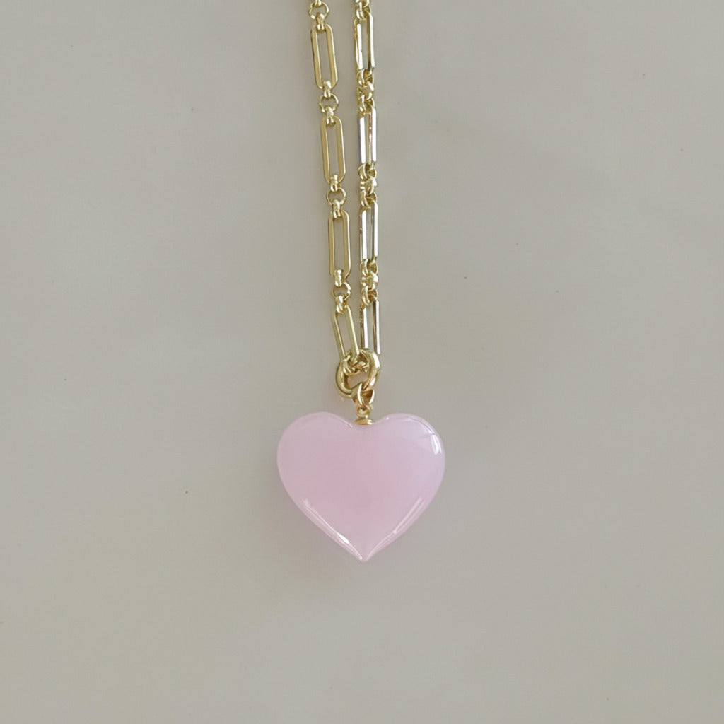 Bauble Heart Necklace | Pastel Pink