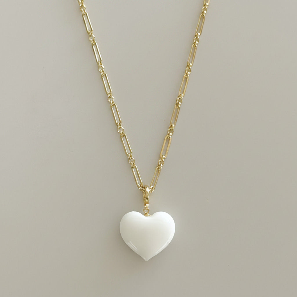 Bauble Heart Necklace | White