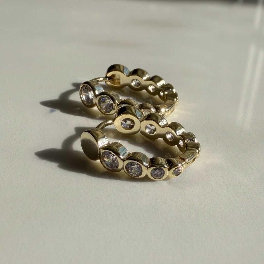 Blake Bezel Mini Hoops