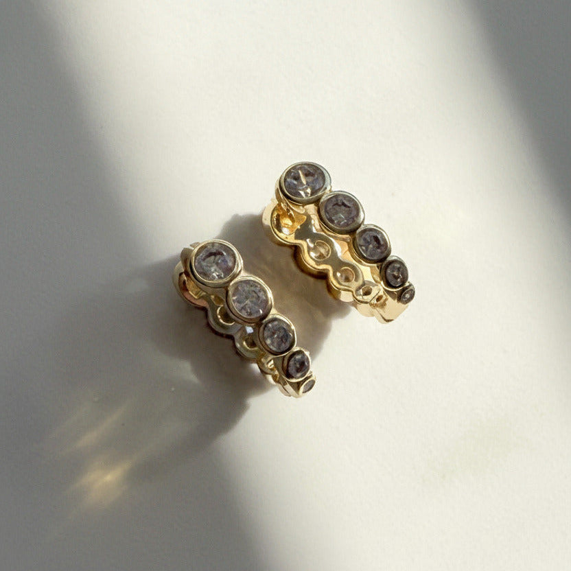 Blake Bezel Mini Hoops