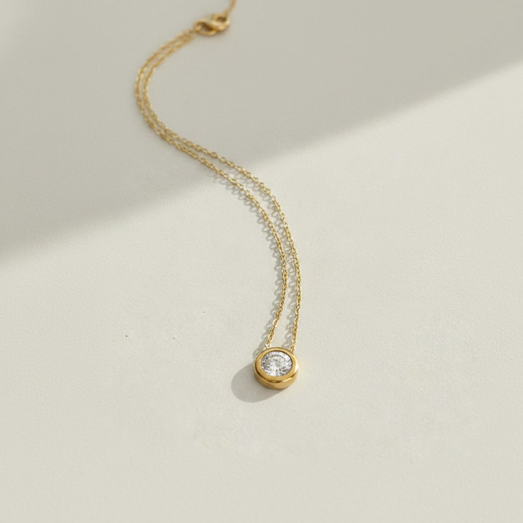 Blake Bezel Solitaire Necklace