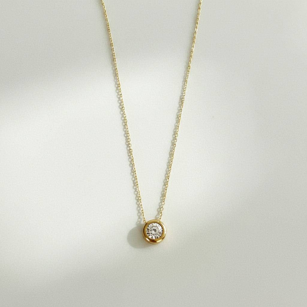 Blake Bezel Solitaire Necklace