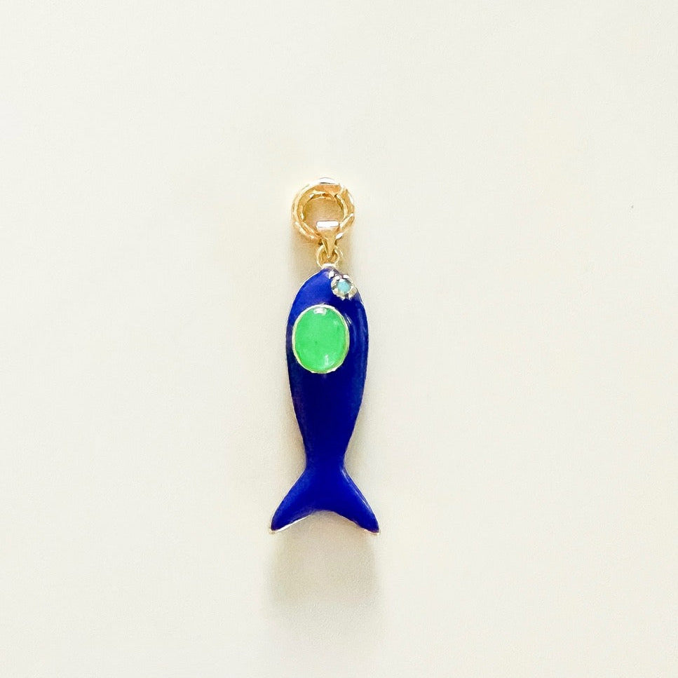 Indigo Fish Charm