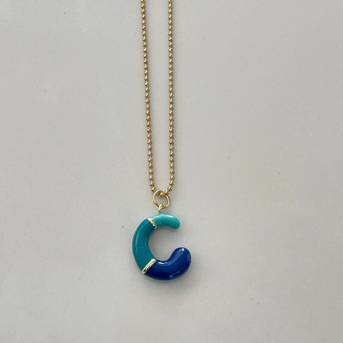 C Intial Charm Letter Necklace