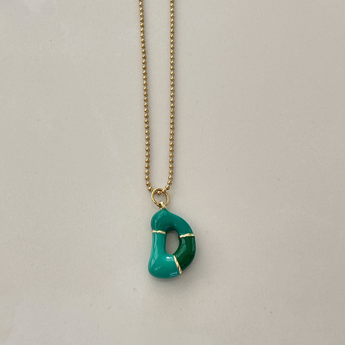 D Intial Charm Letter Necklace