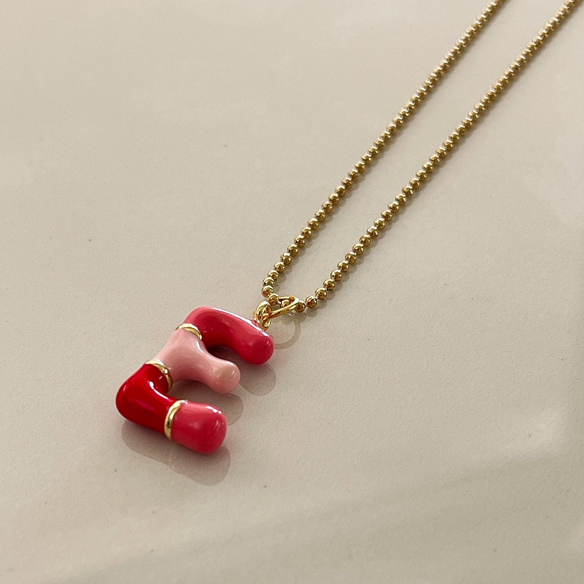 E Intial Charm Letter Necklace