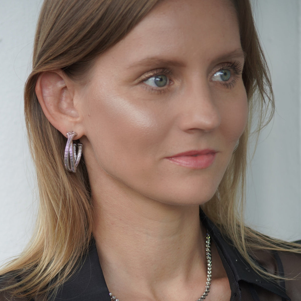 Elise Hoop Earrings - Silver