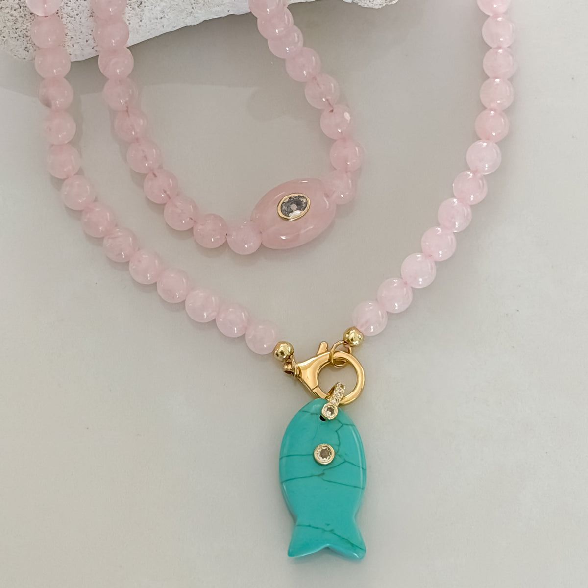 Exuma Necklace | Pink Agate