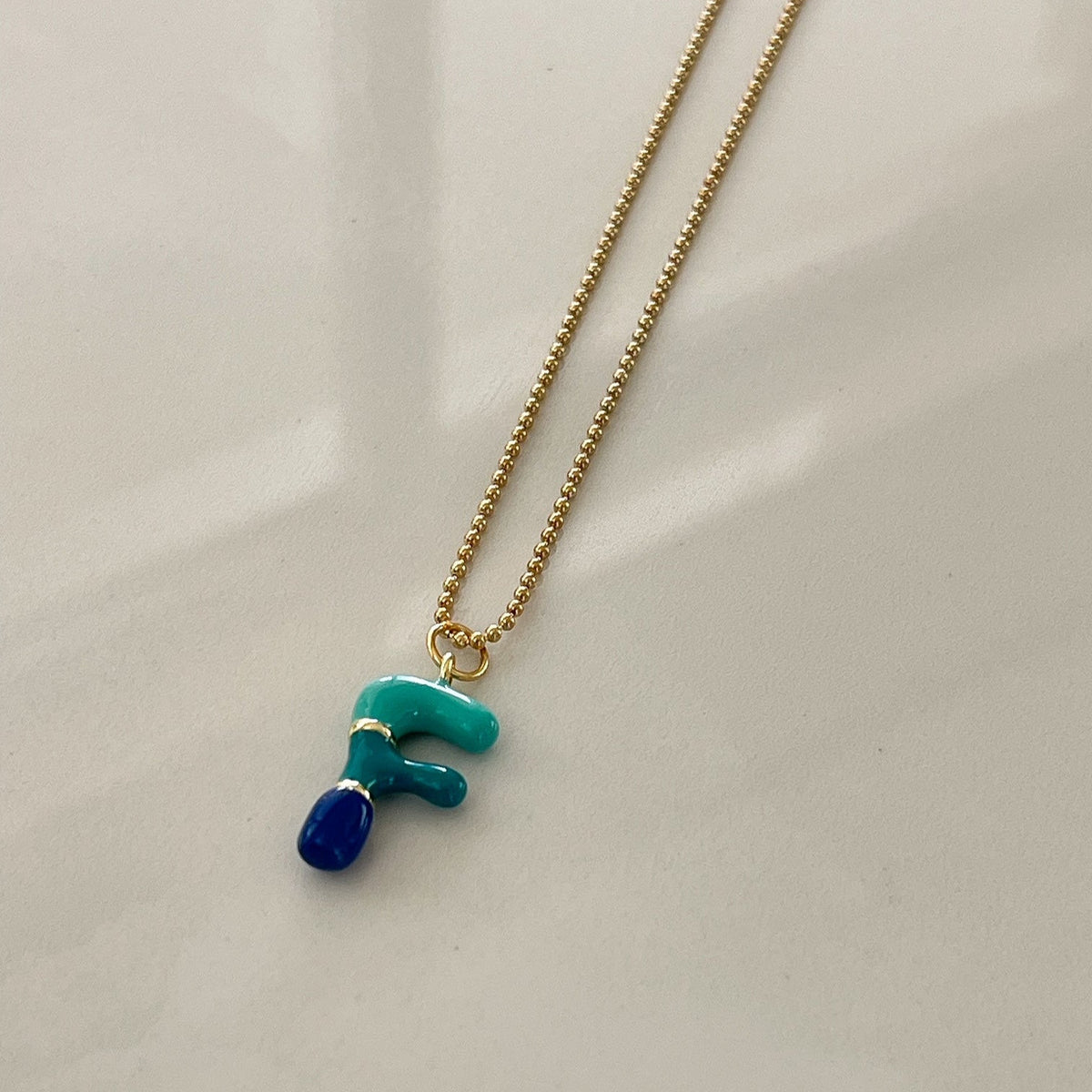 F Intial Charm Letter Necklace