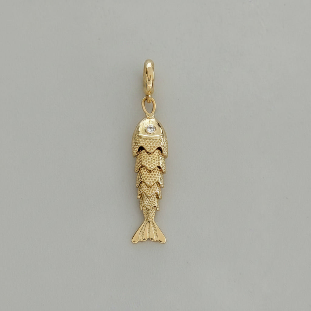 Flopper Fish Charm | Gold