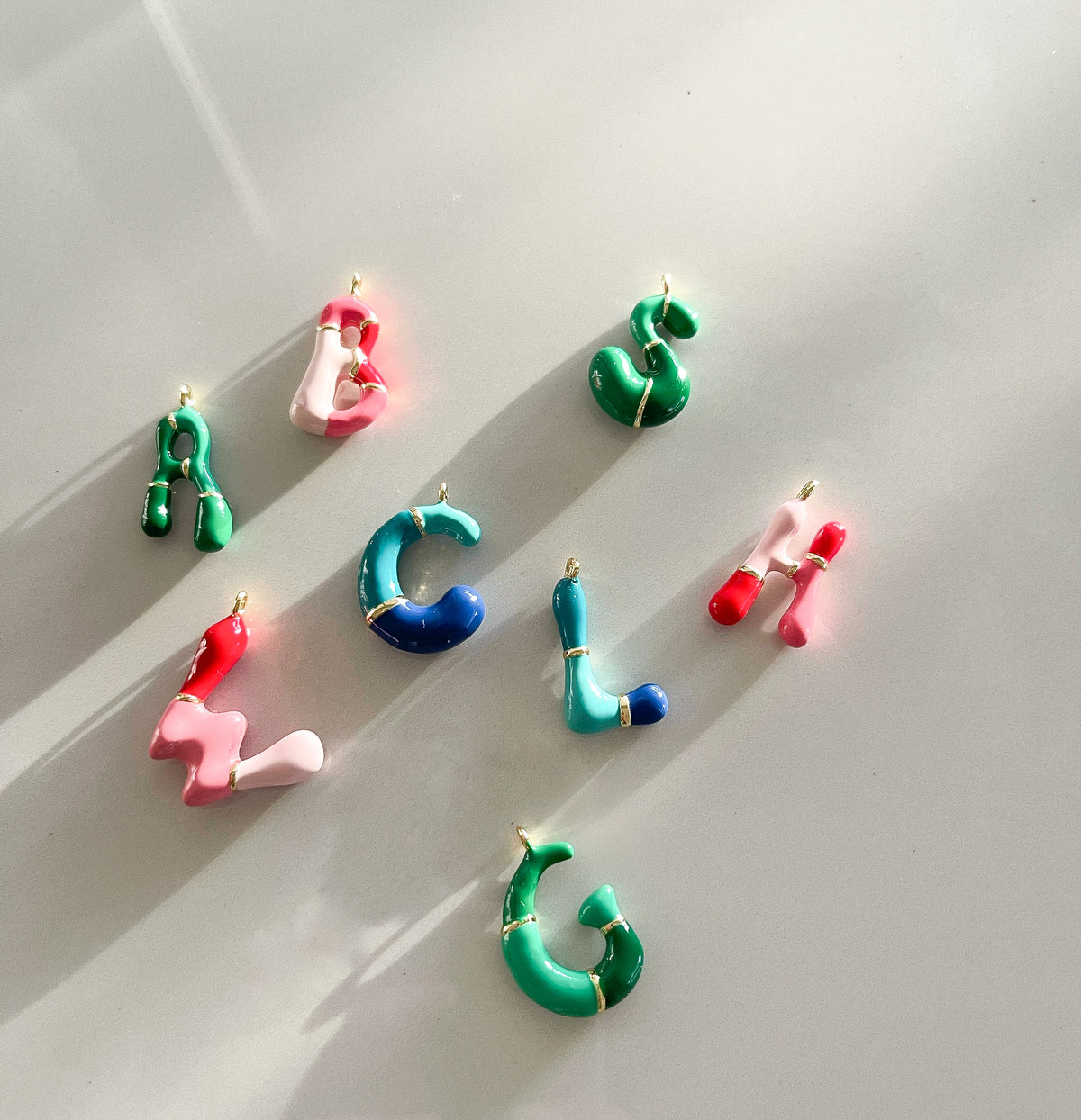 R Intial Charm Letter Necklace