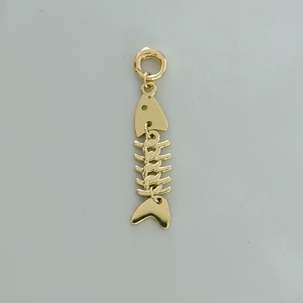 Fish Bone Charm | Gold