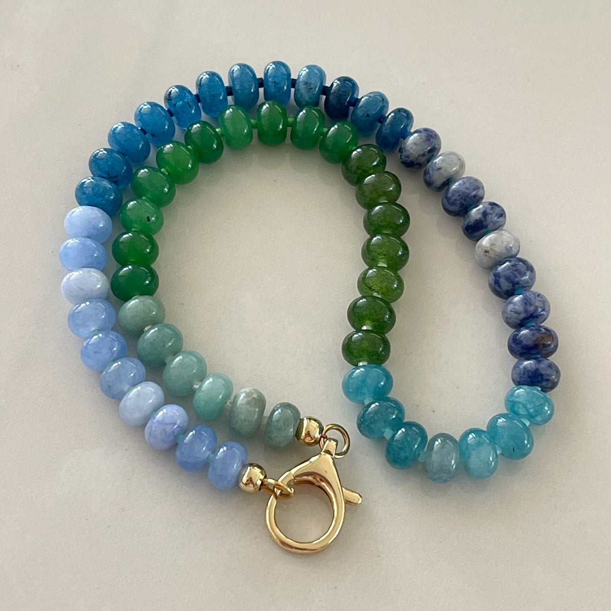 Endless Summer Coastal Cluster Charm Necklace |  SEA GREEN