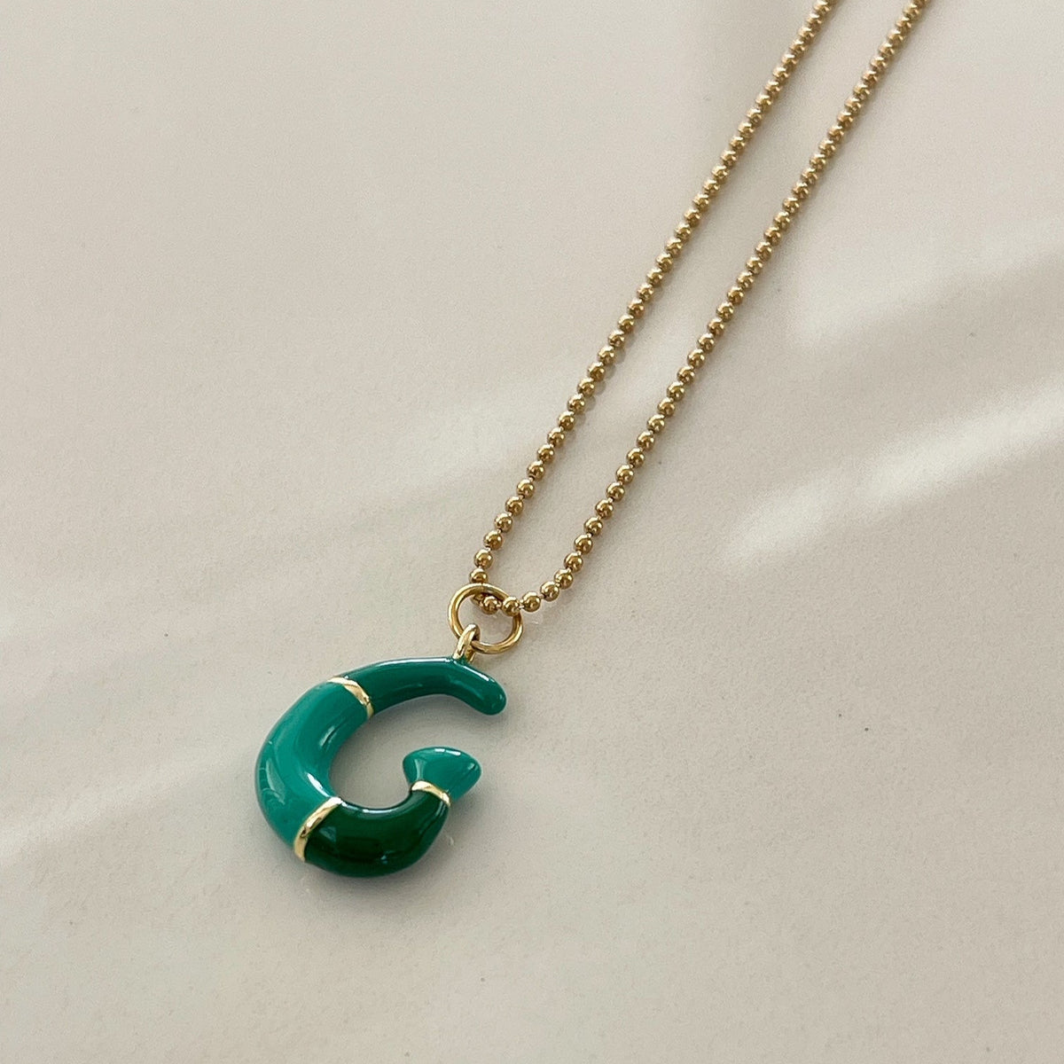 G Intial Charm Letter Necklace