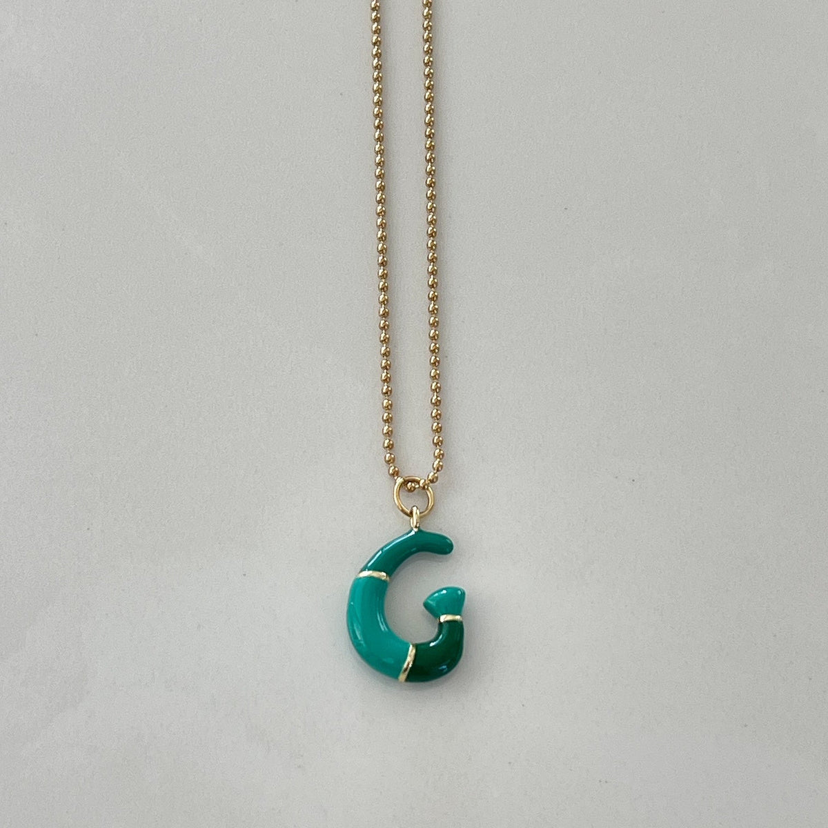 G Intial Charm Letter Necklace