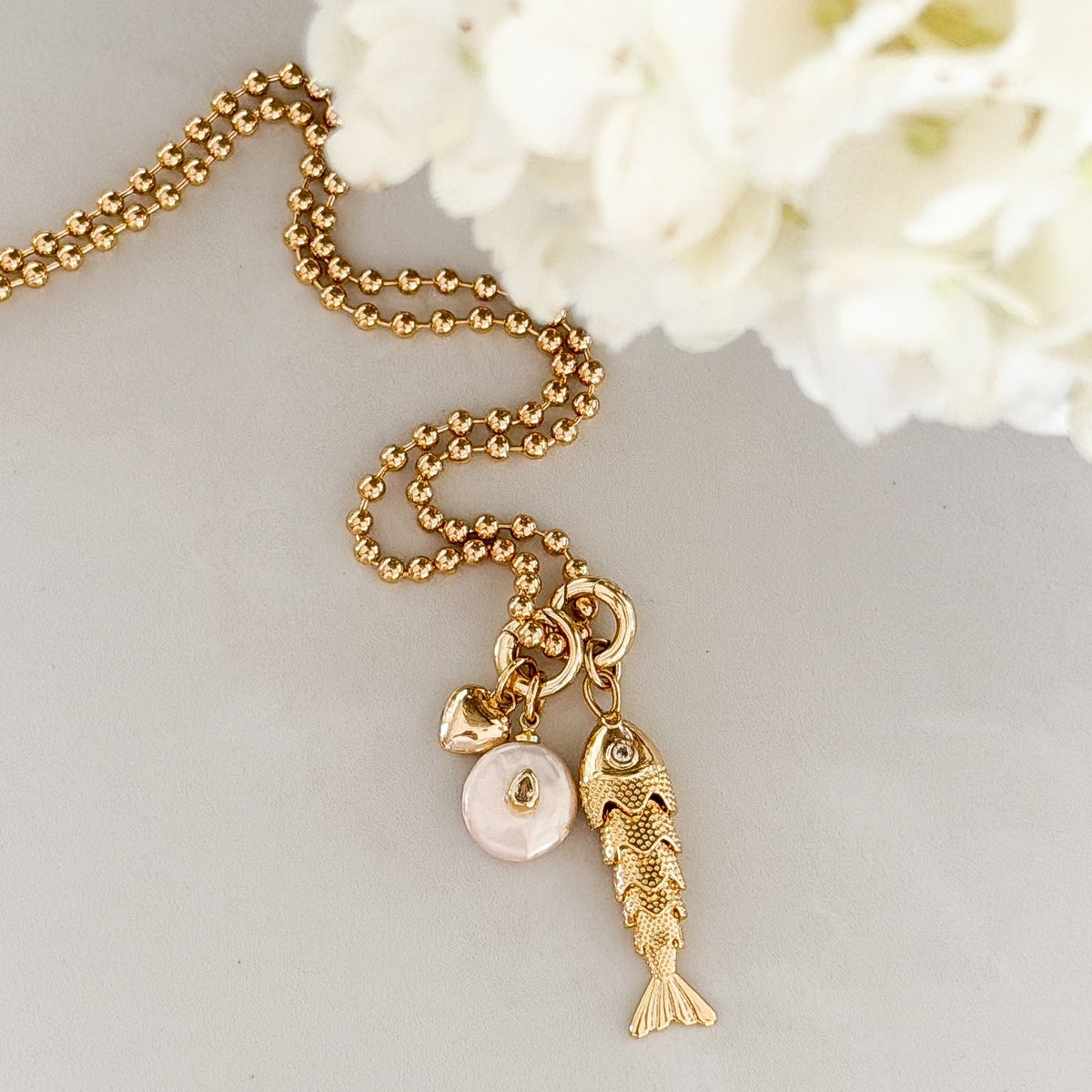 Flopper Fish Charm | Gold