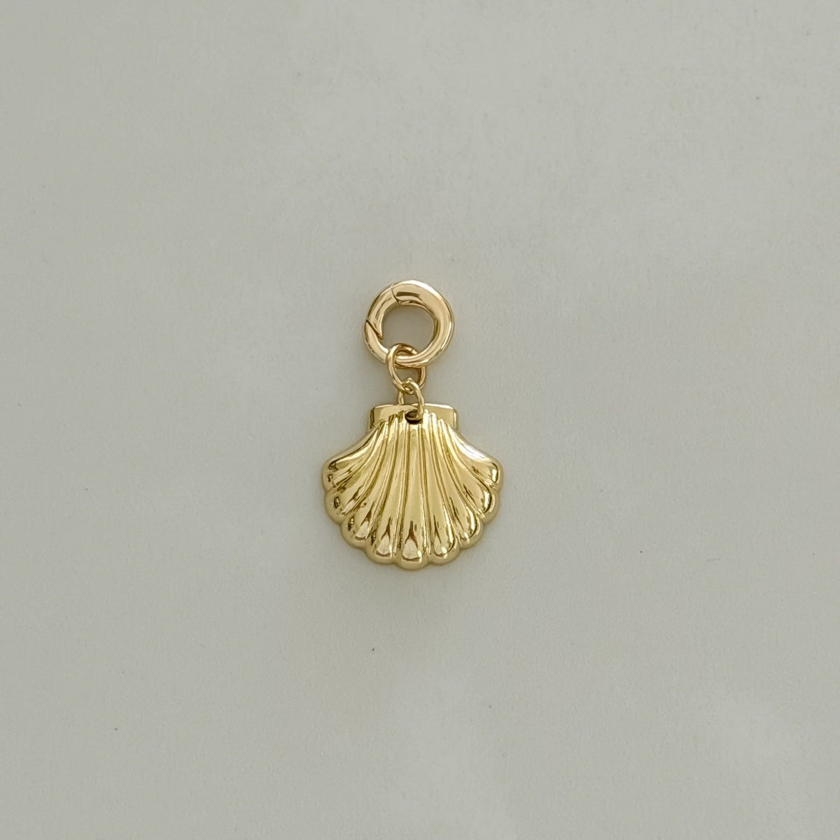 Golden Scallop Shell Charm