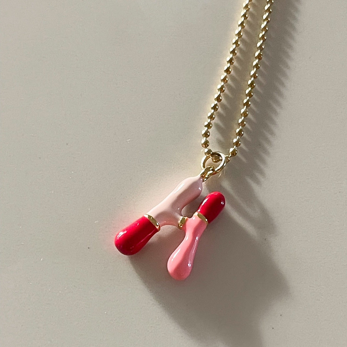 H Intial Charm Letter Necklace