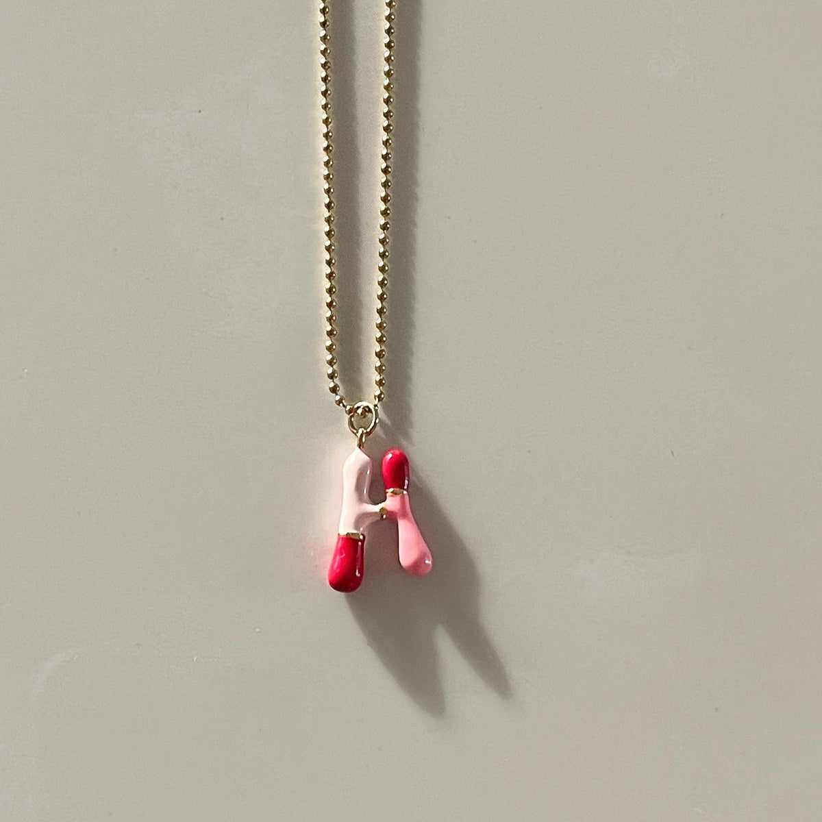 H Intial Charm Letter Necklace