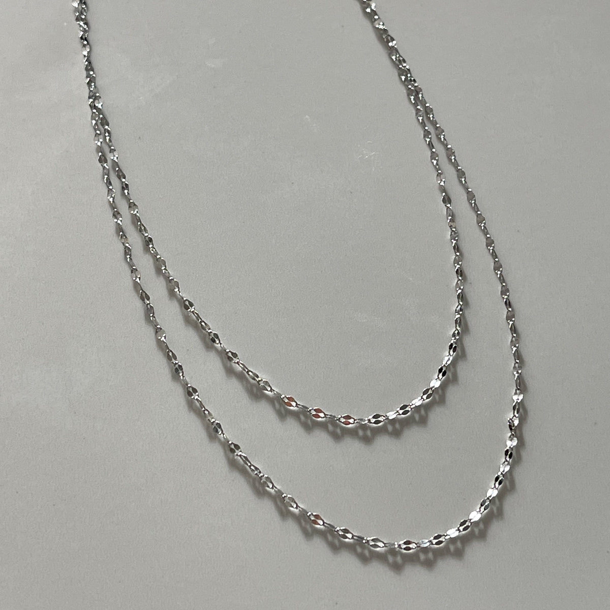 Halo Double Strand Necklace | Silver