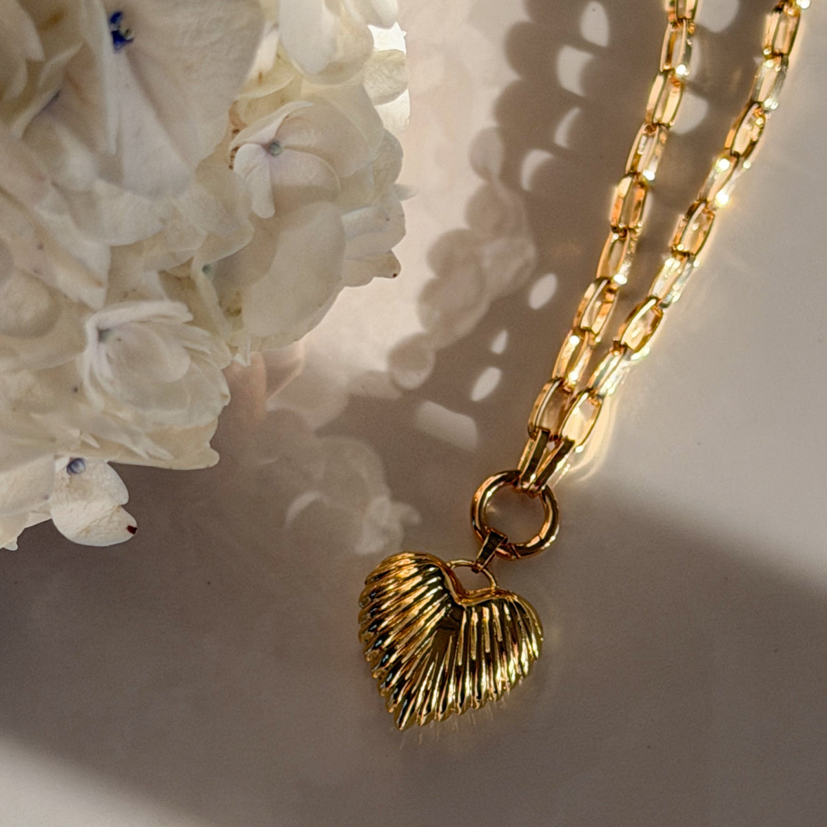 Heart Of Gold Charm Pendant Necklace