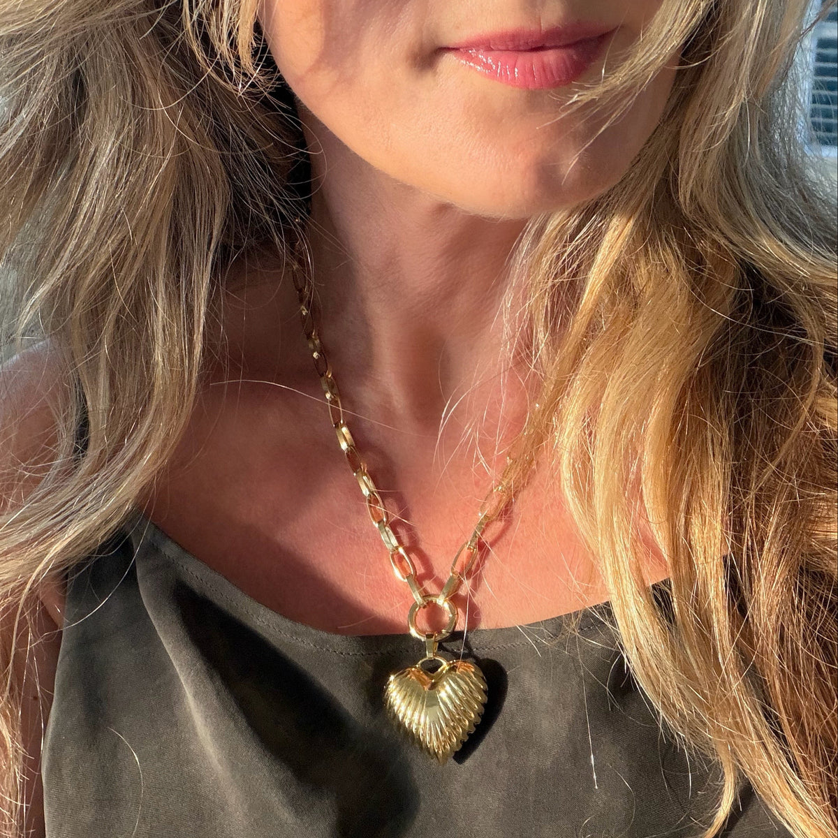 Heart Of Gold Charm Pendant Necklace
