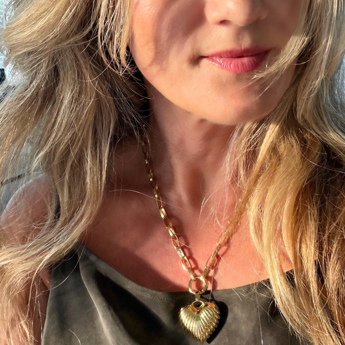 Heart Of Gold Charm Pendant Necklace
