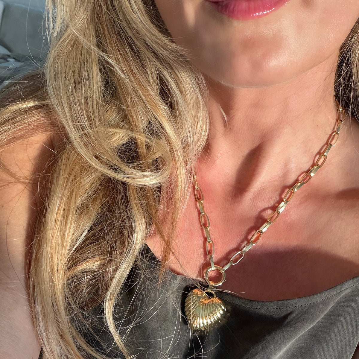 Heart Of Gold Charm Pendant Necklace