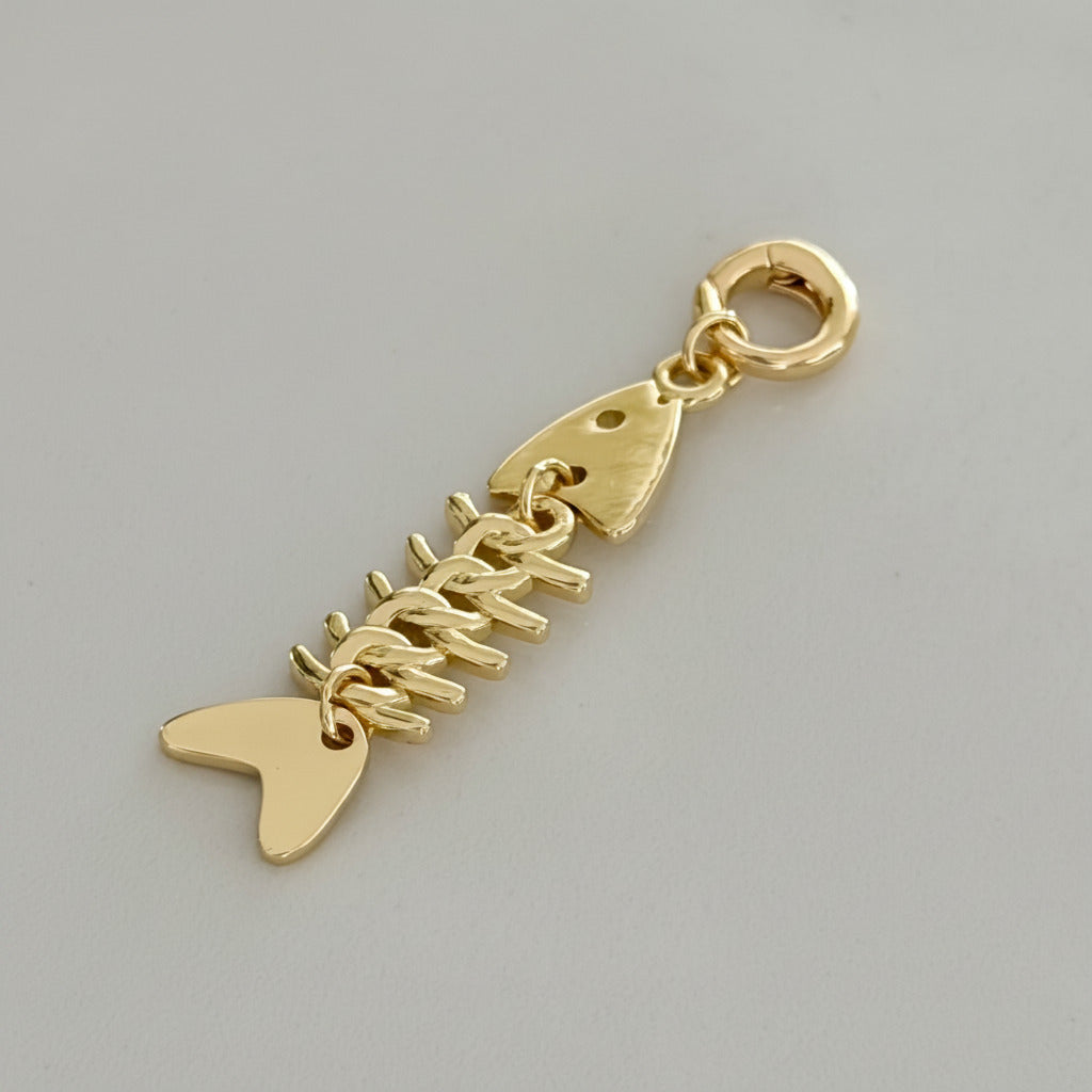 Fish Bone Charm | Gold