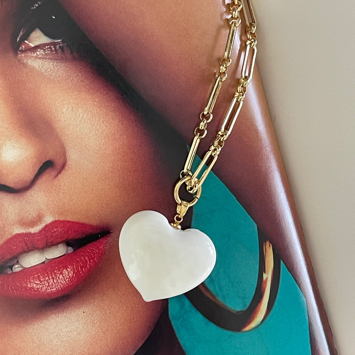 Bauble Heart Necklace | White