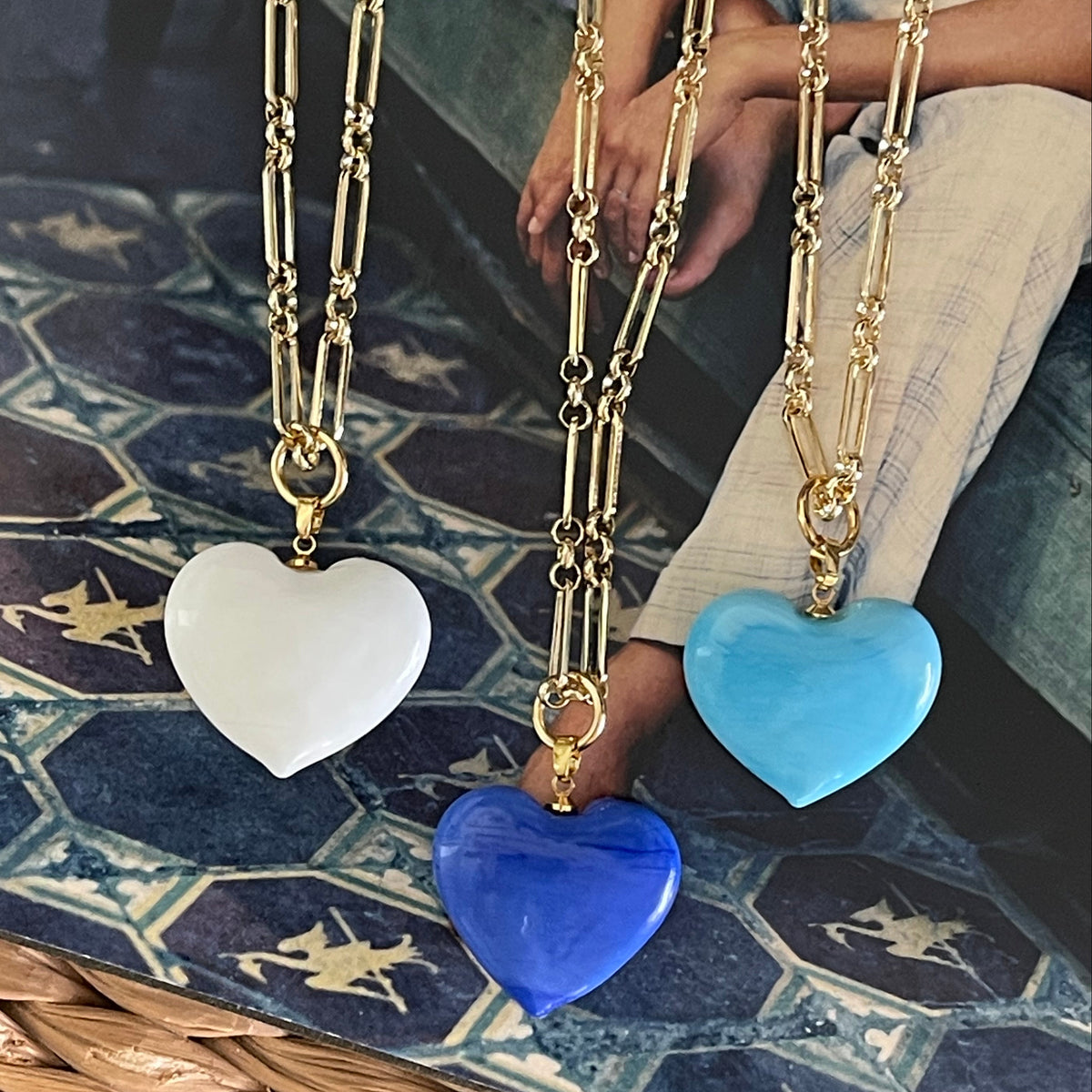 Bauble Heart Necklace | White
