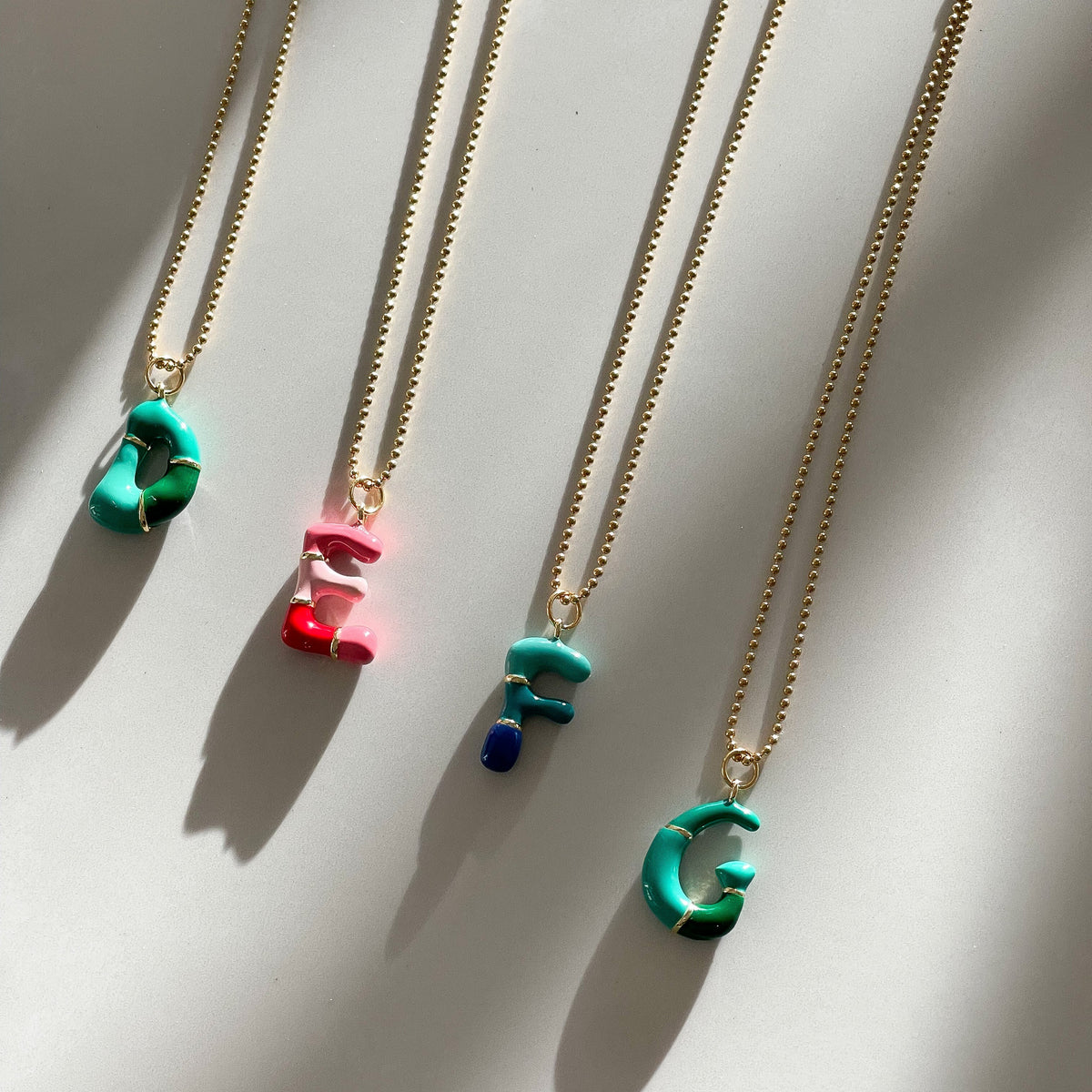 R Intial Charm Letter Necklace