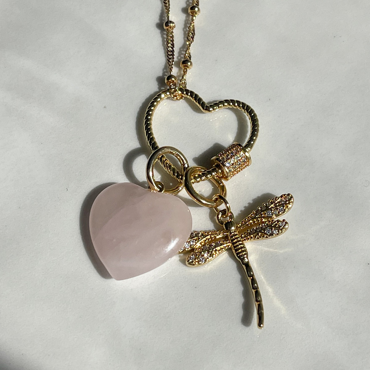 Rose Quartz Heart Charm