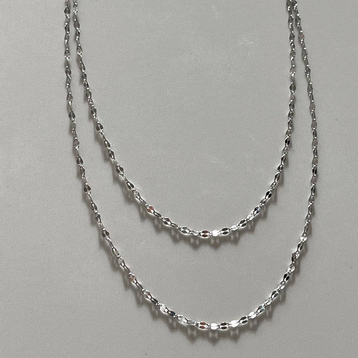 Halo Double Strand Necklace | Silver