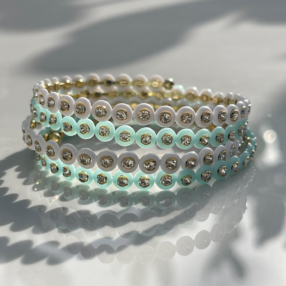 Isla Button Wrap Bracelet | Aqua Enamel | Tennis With Ema X IDALIA Exclusive