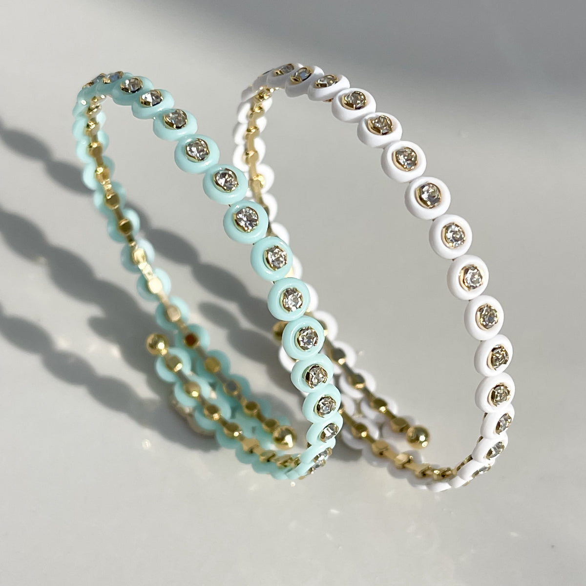 Isla Button Wrap Bracelet | Aqua Enamel | Tennis With Ema X IDALIA Exclusive