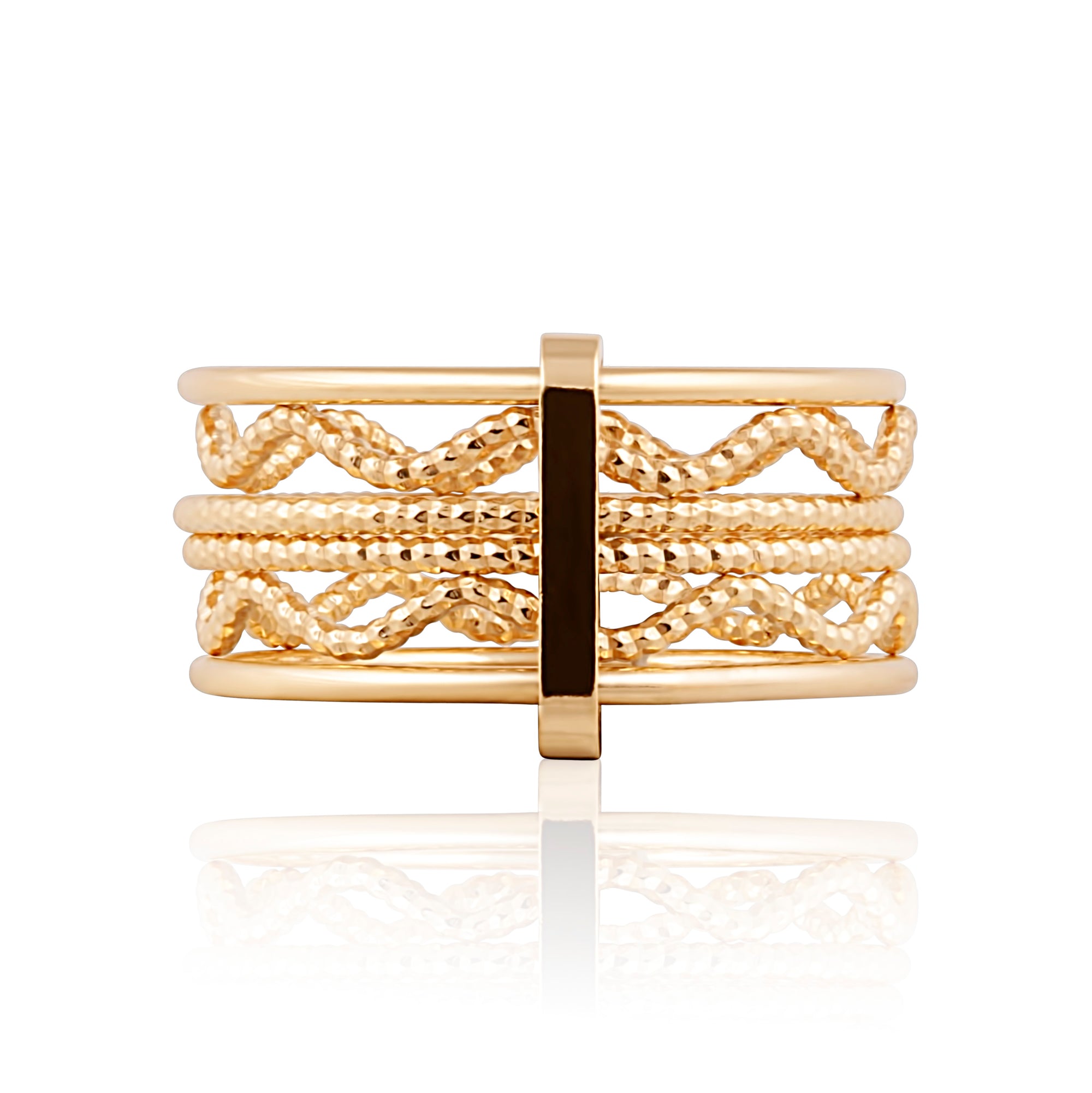 Idalia Jewelry Gold Vermeil Wave Stack Ring made in Italy demi fine jewelry handmade in italy ethical jewelry gold ring stack ring gold vermeil italian made fine gold ring