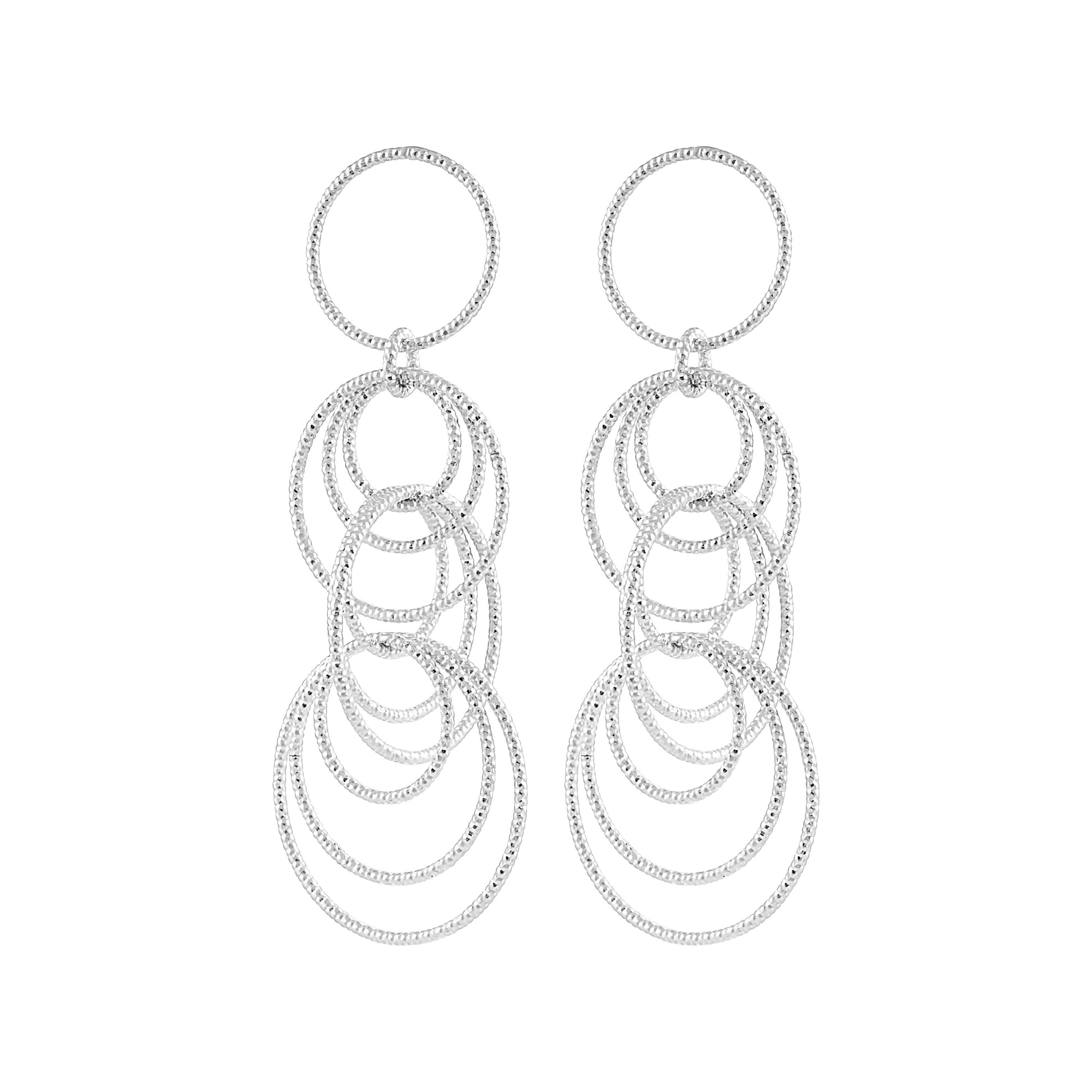 IDALIA Jewelry Circle Drop Earrings Sterling Silver .925 Made in Italy Italian Jewelry Ethically Made Drop Earrings 