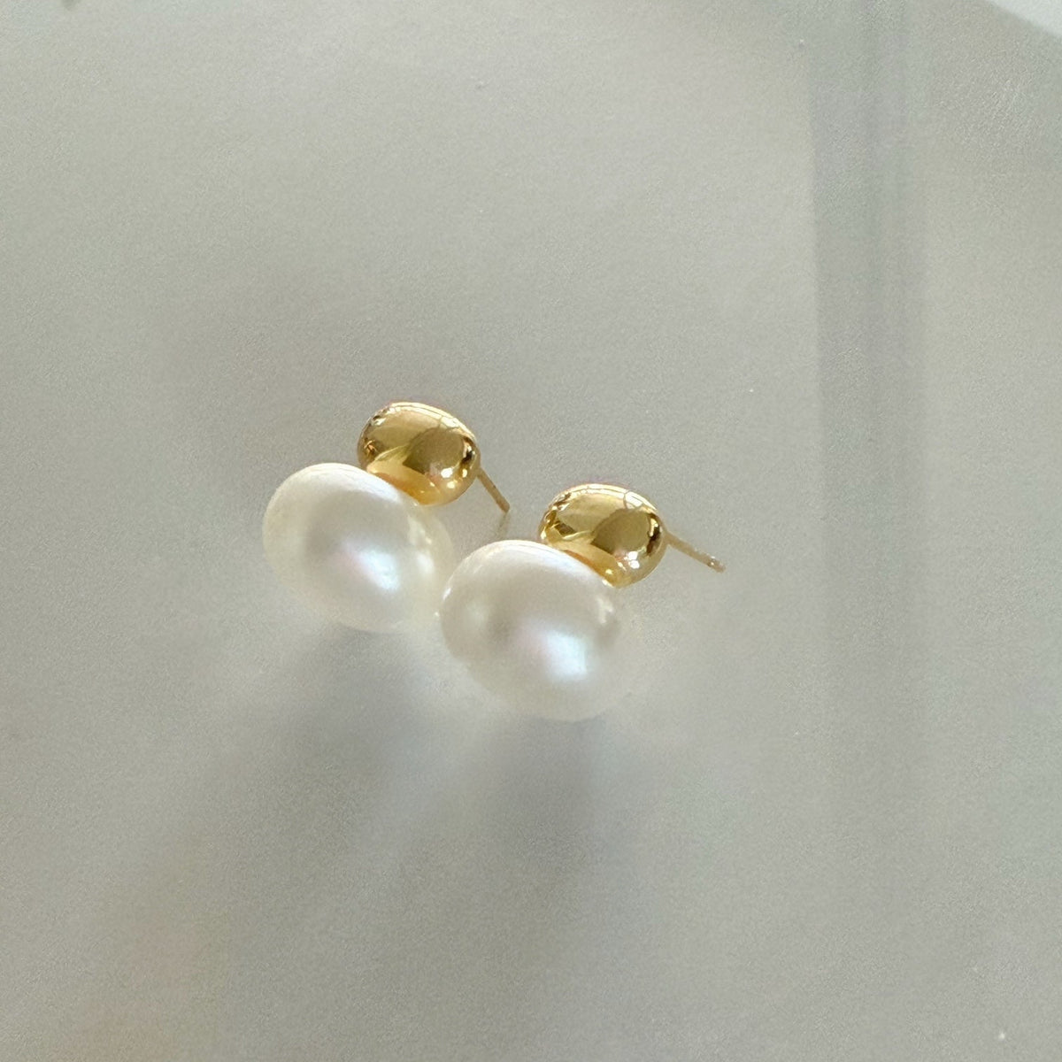 Kai Button Pearl Earrings