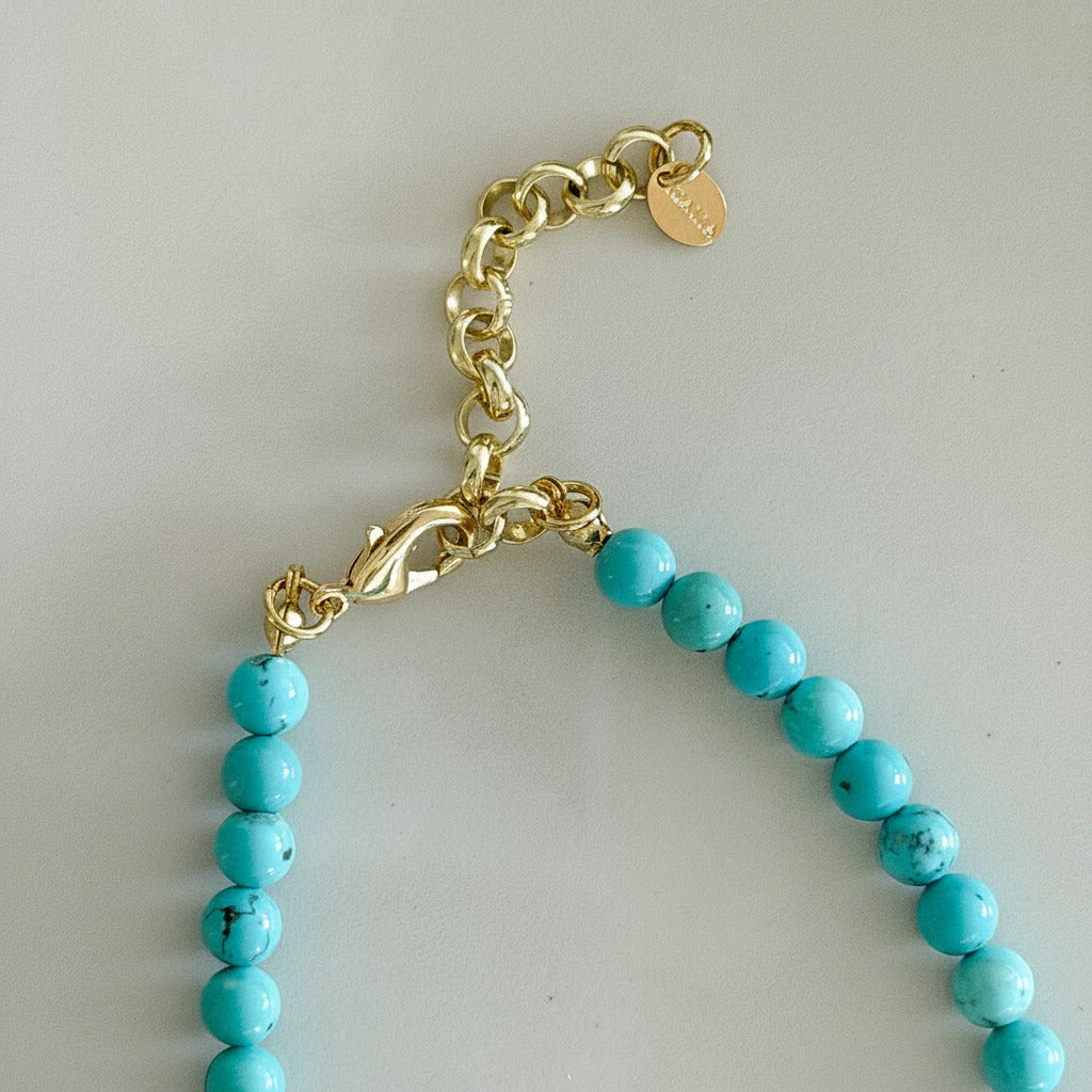 Kali Natural Turquoise & Conch Shell Pendant Necklace