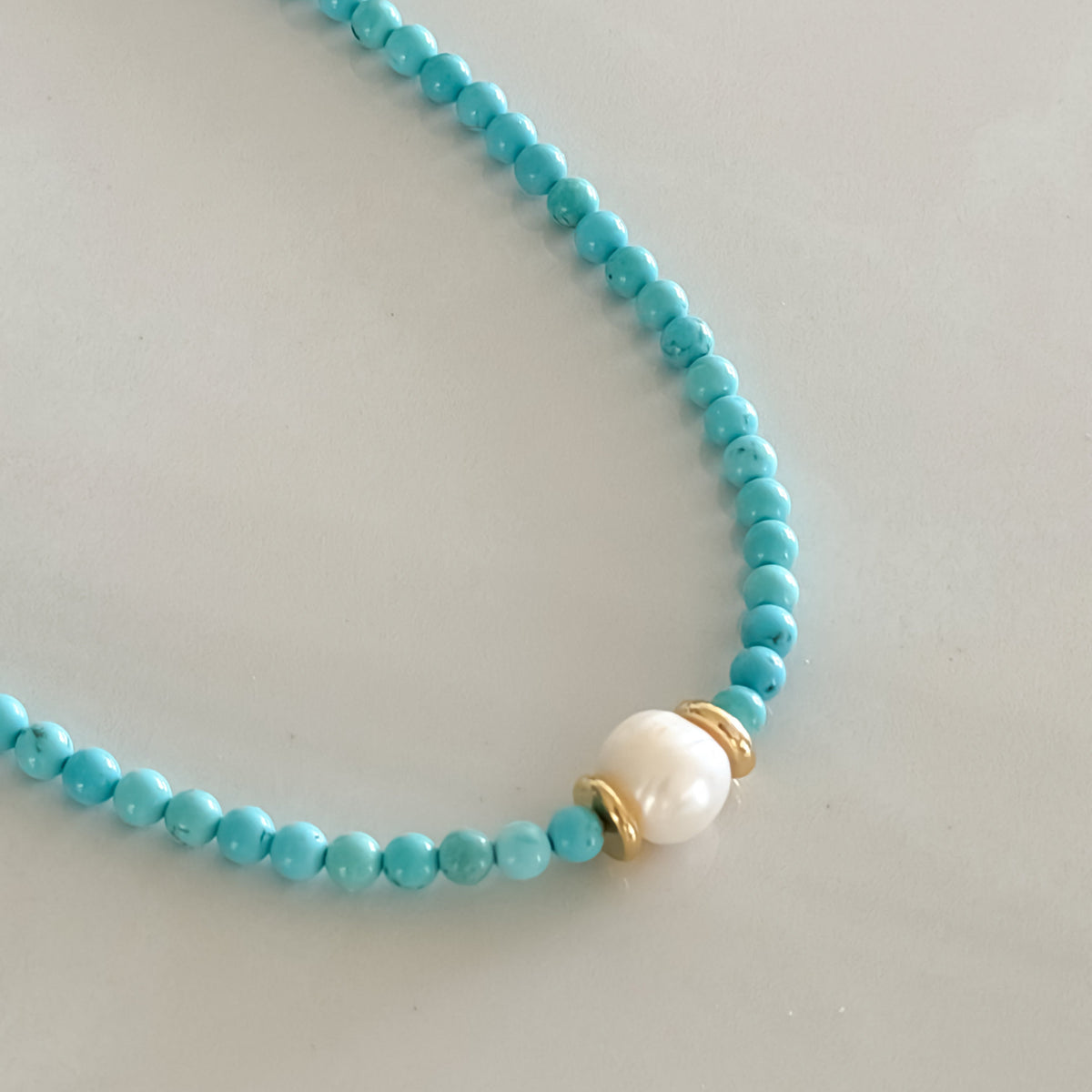 Kali Natural Turquoise & Pearl Necklace