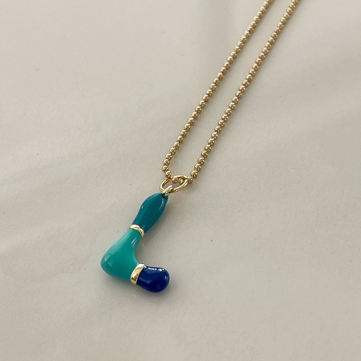 L Intial Charm Letter Necklace