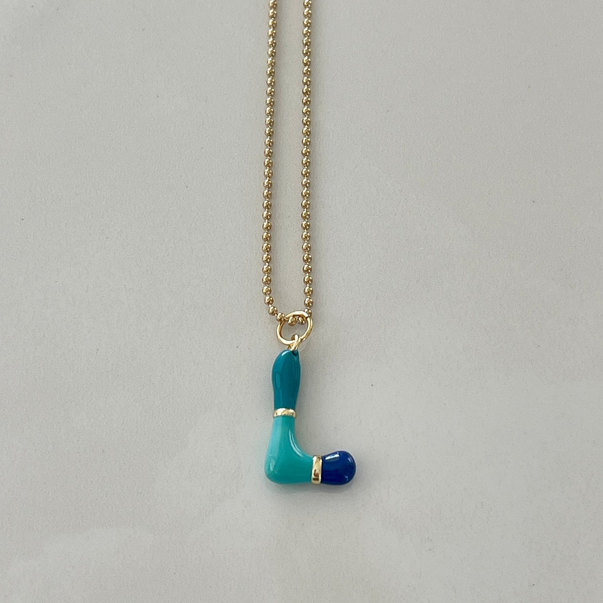 L Intial Charm Letter Necklace