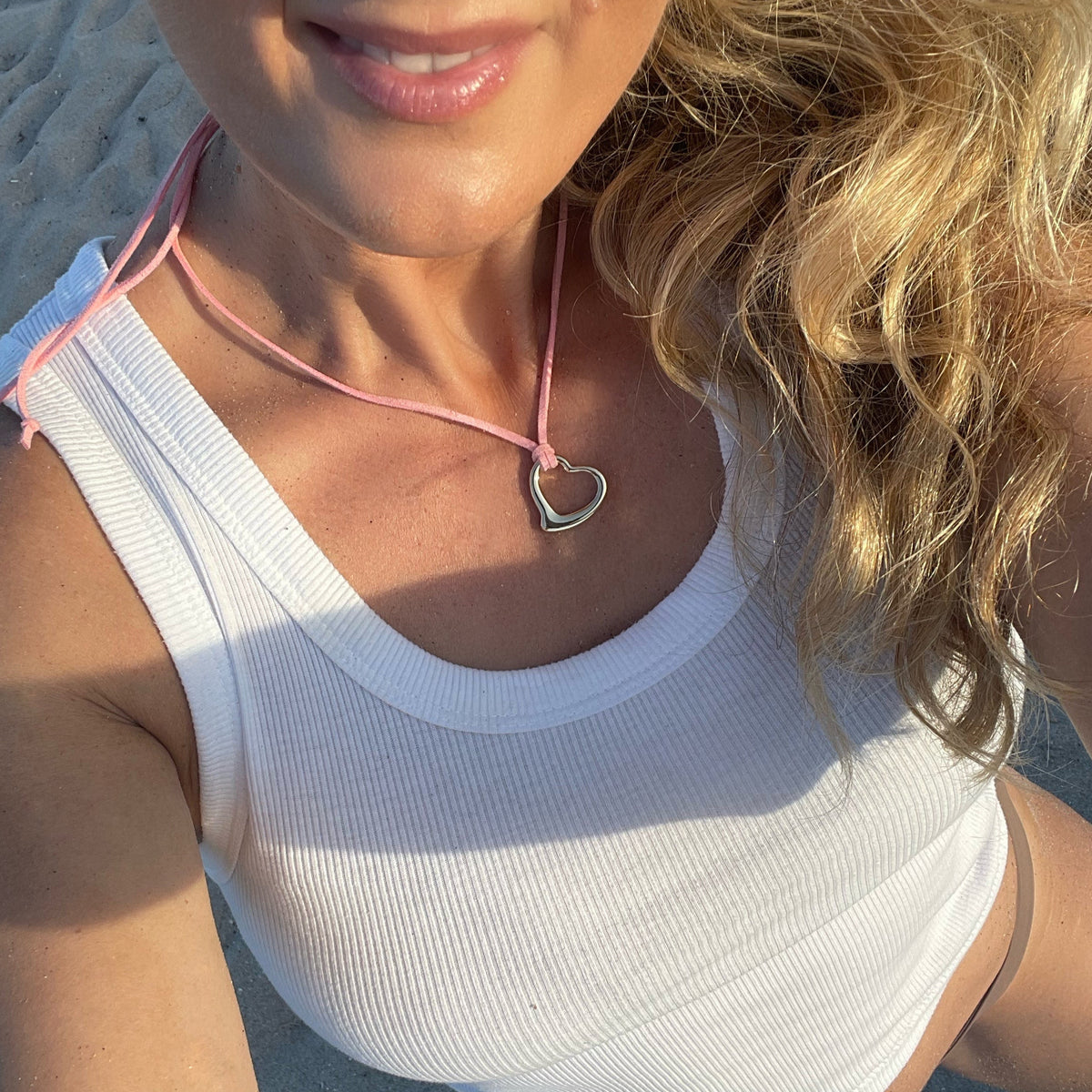 Cord Heart Necklace - Adjustable