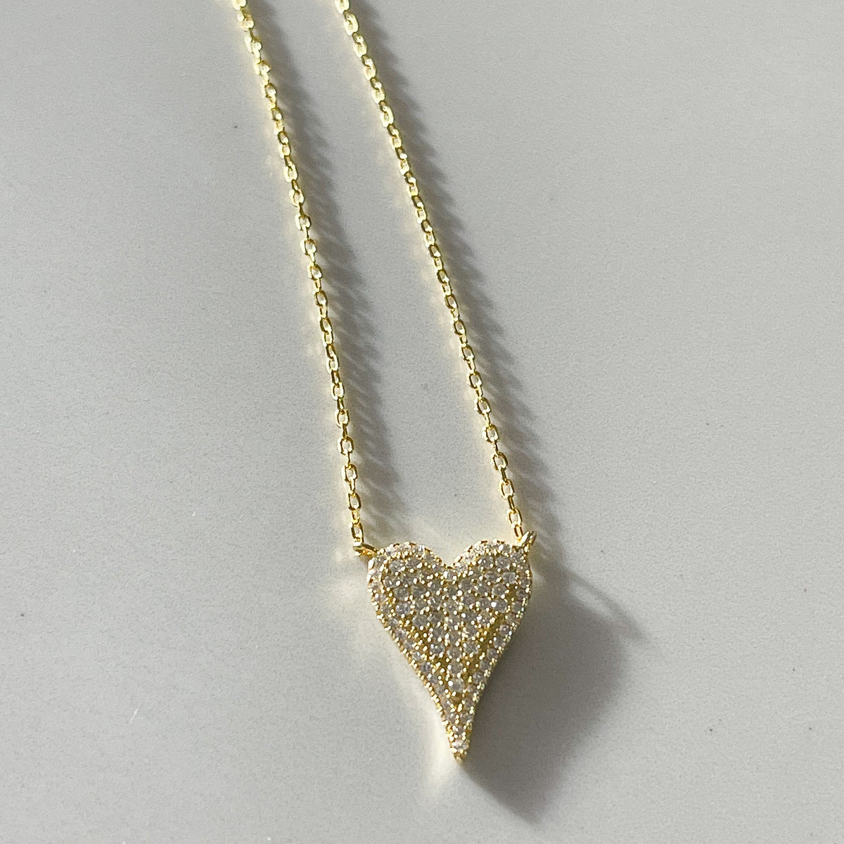 Eternity Pavé Heart Necklace | Gold