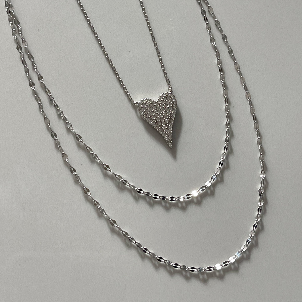 Halo Double Strand Necklace | Silver